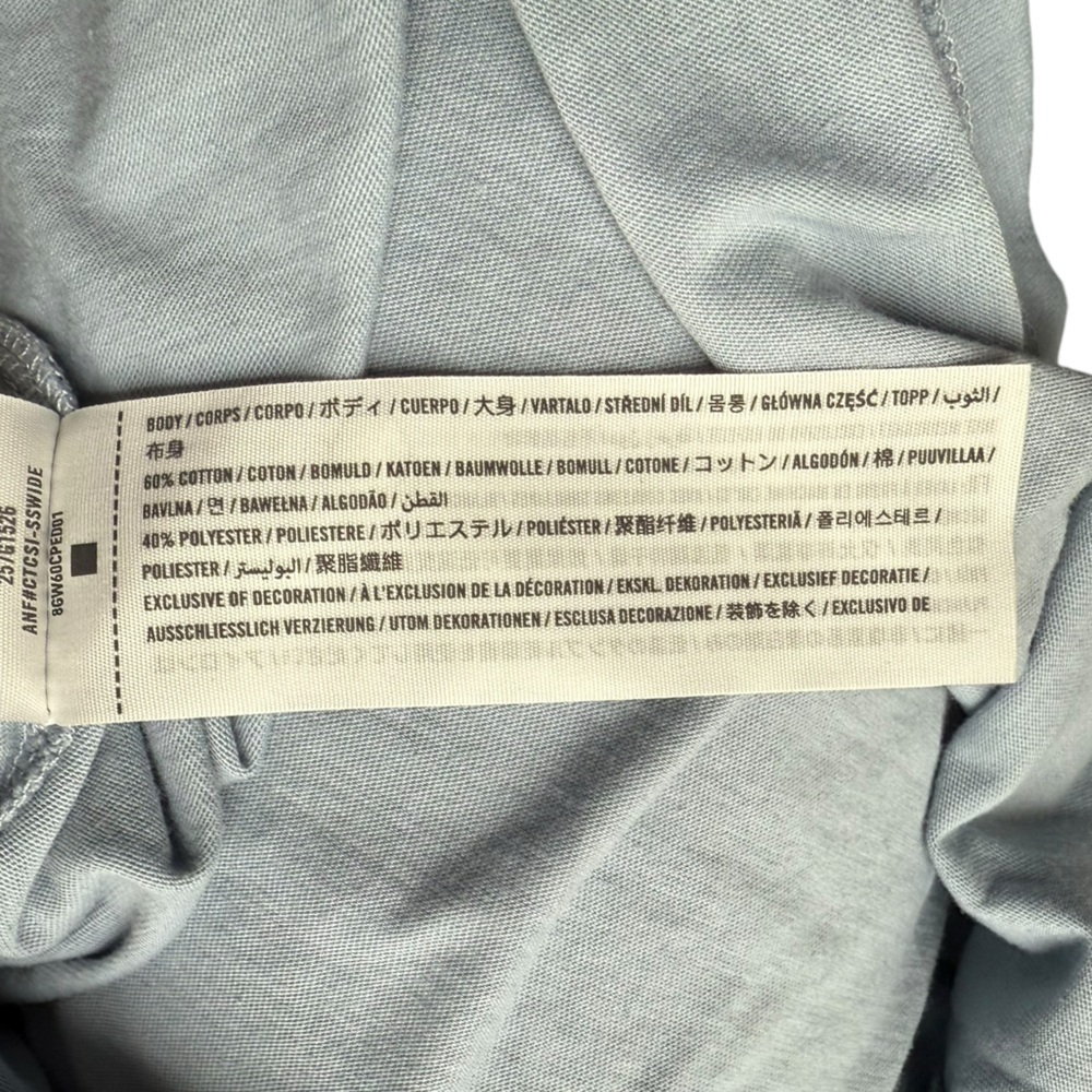 4/$25 Abercrombie kids Long Sleeve Embroidered Logo Tee Shirt Girls 9/10 Blue - Picture 7 of 8